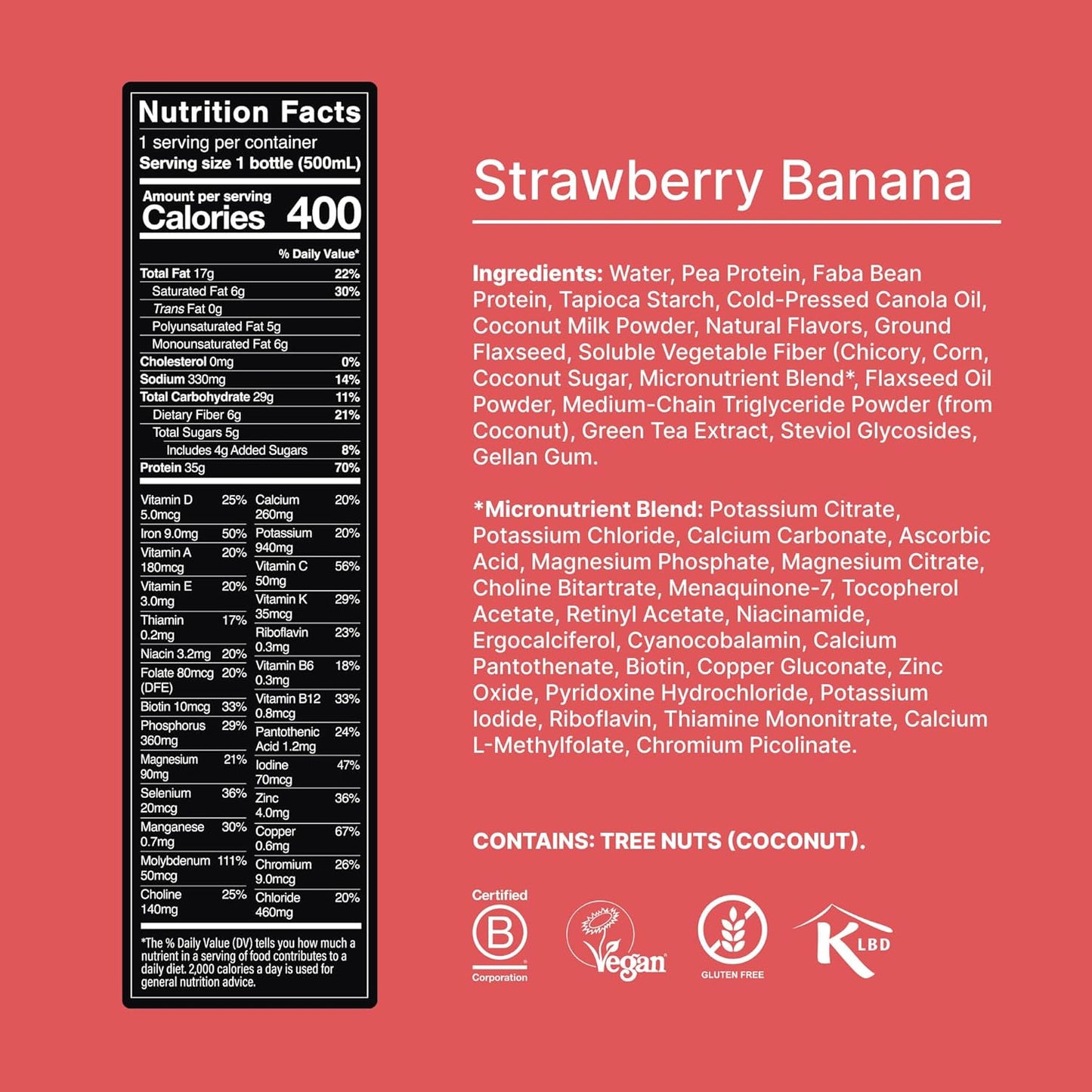 Huel Black Edition Ready-to-Drink | Strawberry Banana Meal Replacement Shake | 35g High Protein Drink | 27 Vitamins & Minerals, Vegan, Gluten Free | Plant Based | Low Sugar | 16.9 Fl Oz, 12 Pack