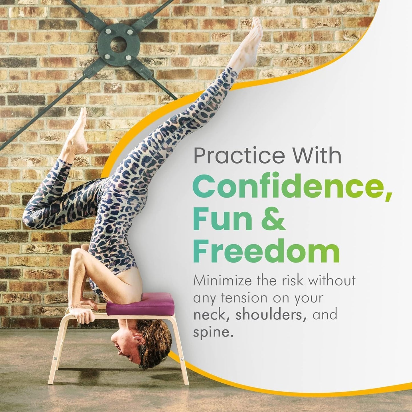 FeetUp - The Original Yoga Headstand Bench, Vegan Handstand Trainer Bench and Stand, Strength Training Inversion Equipment for Relaxation and Strength, Includes App & Starter Kit, #1 Worldwide