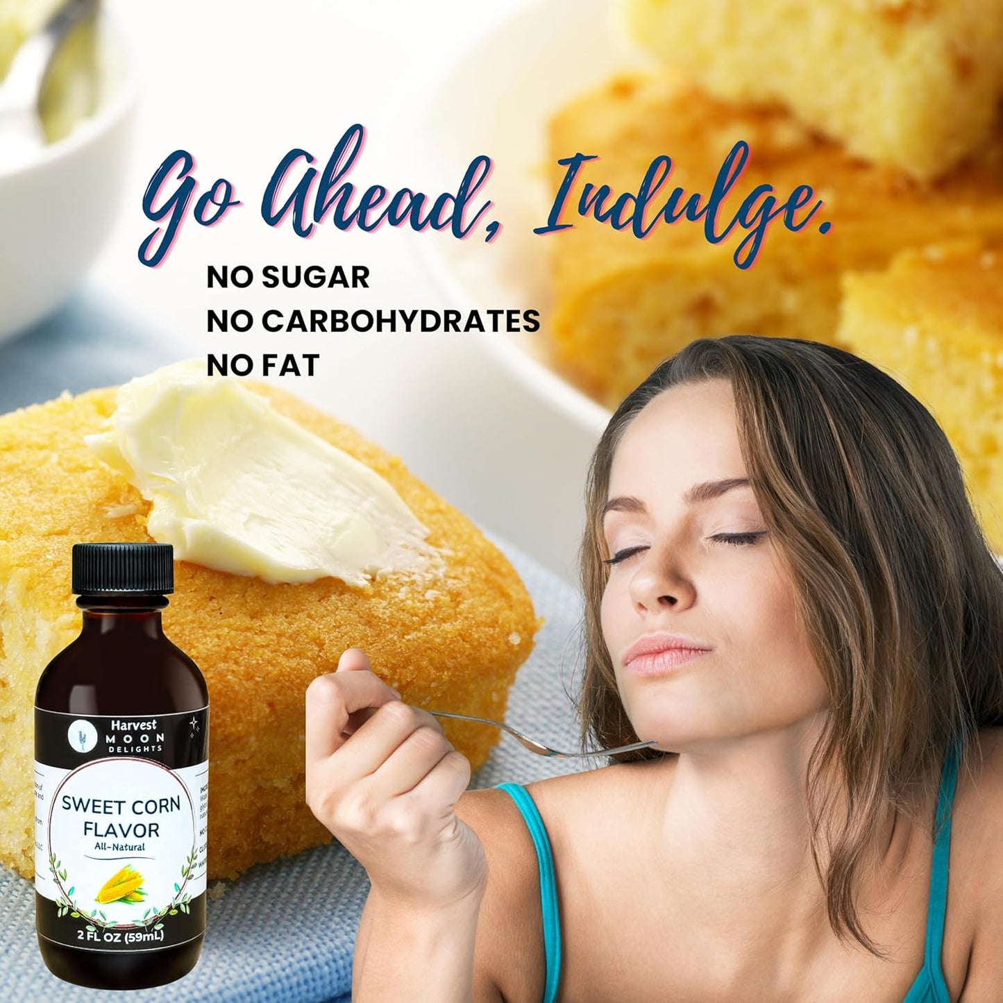 Natural Sweet Corn Extract - 2 oz - Water-Soluble - By Harvest Moon Delights - Sweet Corn Extract for Baking Keto Cornbread - Zero Sugar, Zero Carbohydrates, Gluten-Free