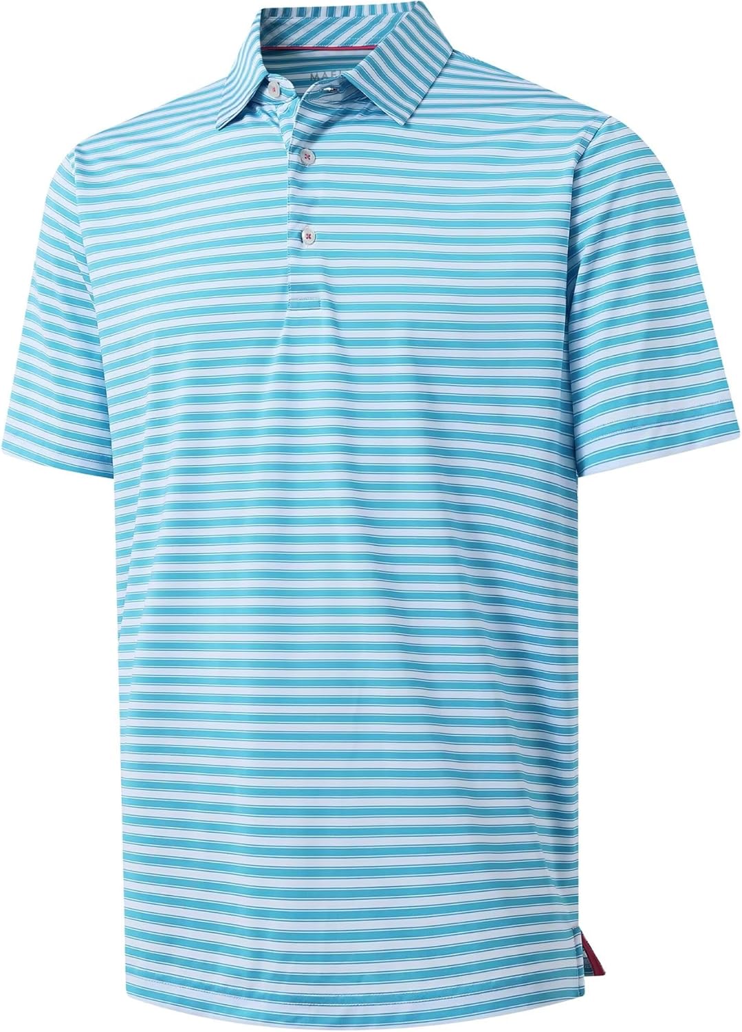 M MAELREG Golf Shirts for Men Short Sleeve Dry Fit Casual Striped Performance Moisture Wicking Collared Mens Polo Shirts