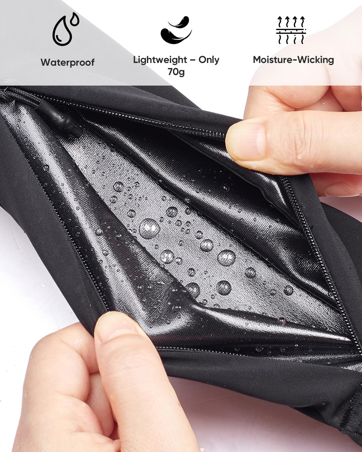 Running Belt with 400ml Soft Flask, Extension Strap & Phone Holder, Adjustable Running Fanny Pack with Gym Towel, Waterproof Belt Bag for Women Men for Jogging Hiking Marathon