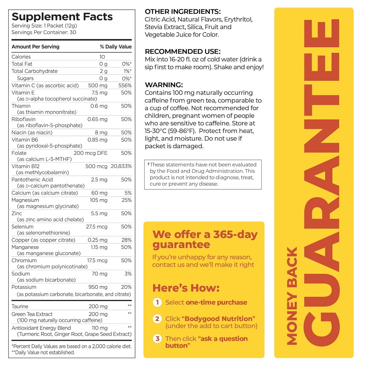 Pureboost Clean Energy Booster, Refreshing Energy Drink Mix with B12 Vitamins, Electrolytes, Antioxidants, Sugar-Free with No Sucralose (Berry Boost, 30 Count)