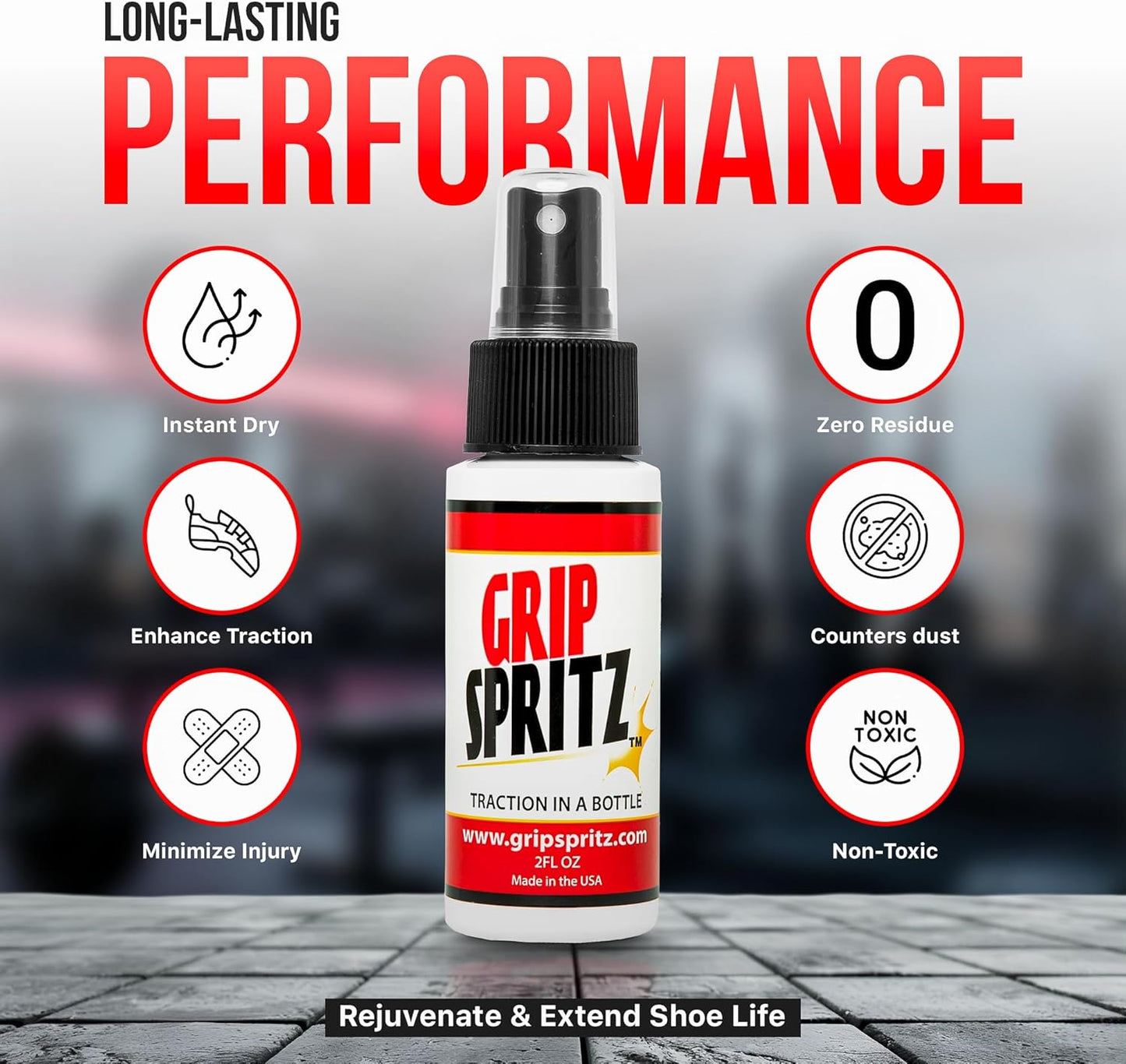 Basketball Shoe Grip Spray - Improve Sole Traction & Court Grip - Rejuvenate & Elongate Sneaker Life - Anti Slip Grip & Performance Enhancer - Basketball Accessory