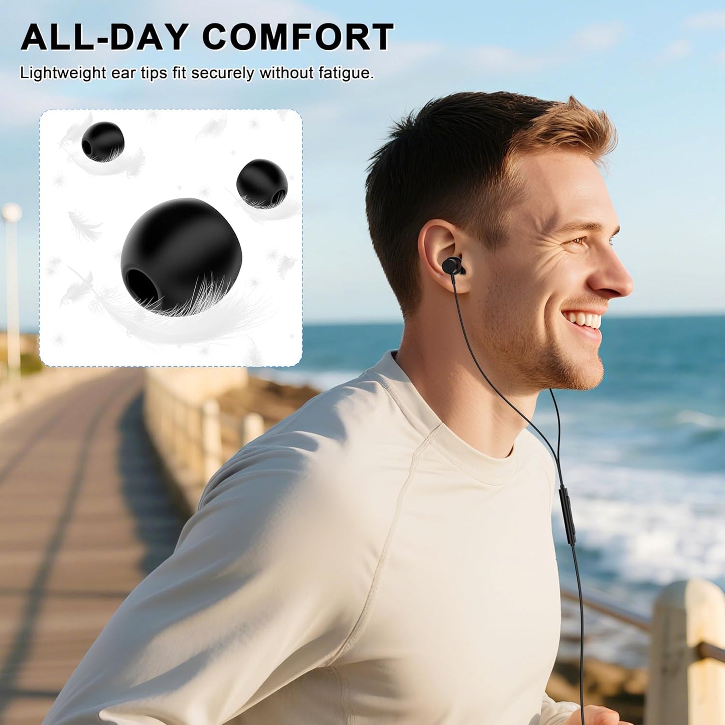 USB C Wired Headphones,【Active Noise Cancelling & One-Click ANC Toggle Button】 Ear Buds for iPhone 16 15 Pro Max USBC Earphones,Hi-Res Sound Type C Earbuds Compatible with iPhone/Android/Galaxy/iPad
