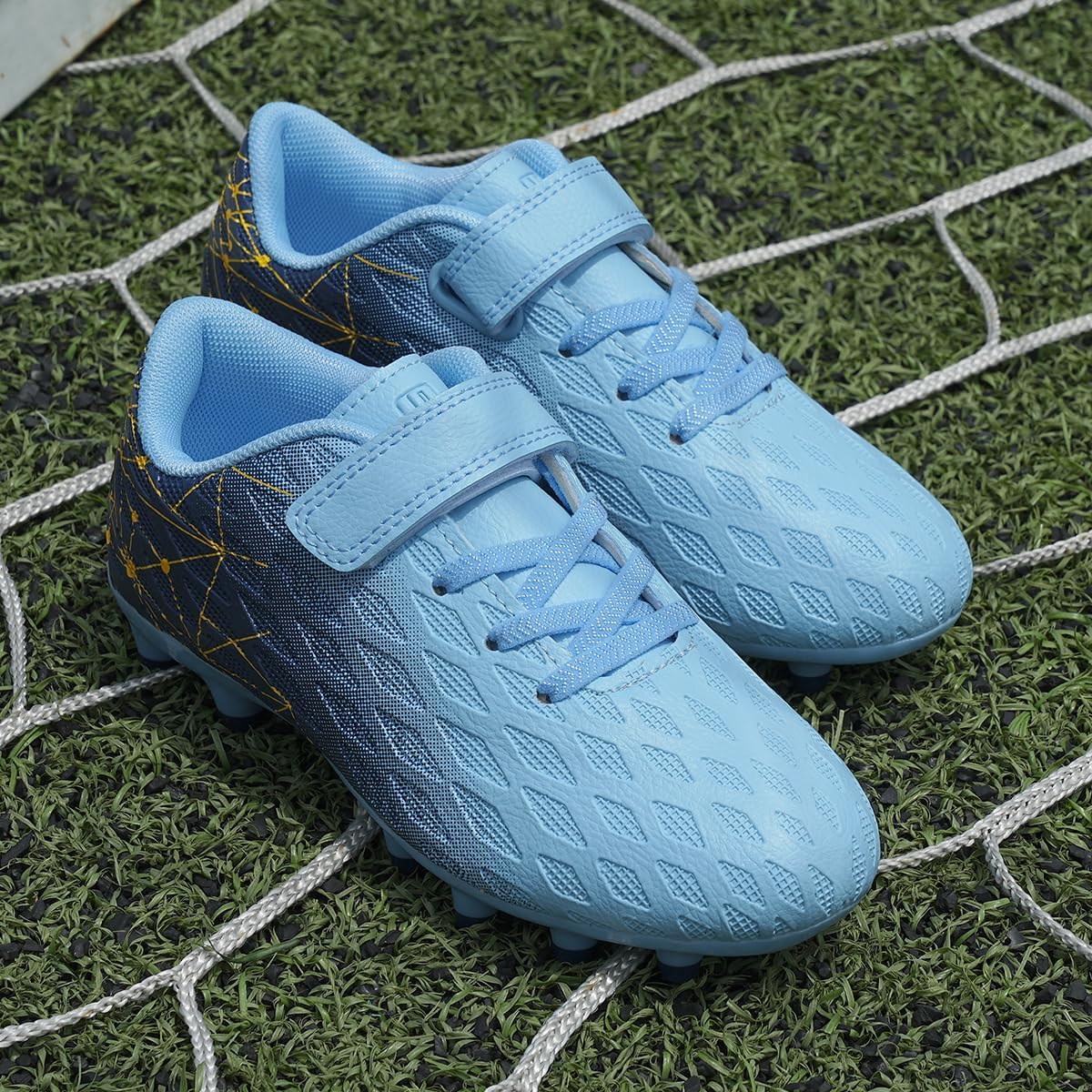 brooman Kids Firm Ground Soccer Cleats Boys Girls Athletic Outdoor Football Shoes