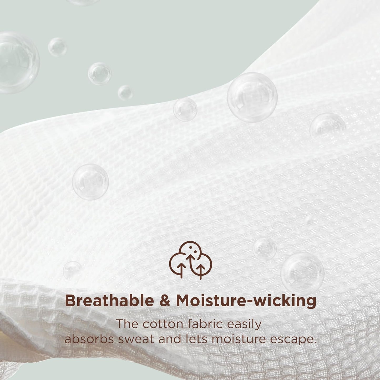 Bedsure 100% Cotton Blanket Queen Size for Bed - Breathable and Soft, Waffle Weave Blanket for Summer, Thick Cozy Fall Blankets for Women Gift, White, 90x90 Inches