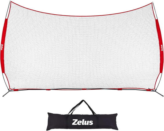 12x9ft / 16x10ft Barricade Backstop Net, Ball Sports Barrier, Practice Net for Baseball, Softball, Lacrosse, Soccer, Basketball and More