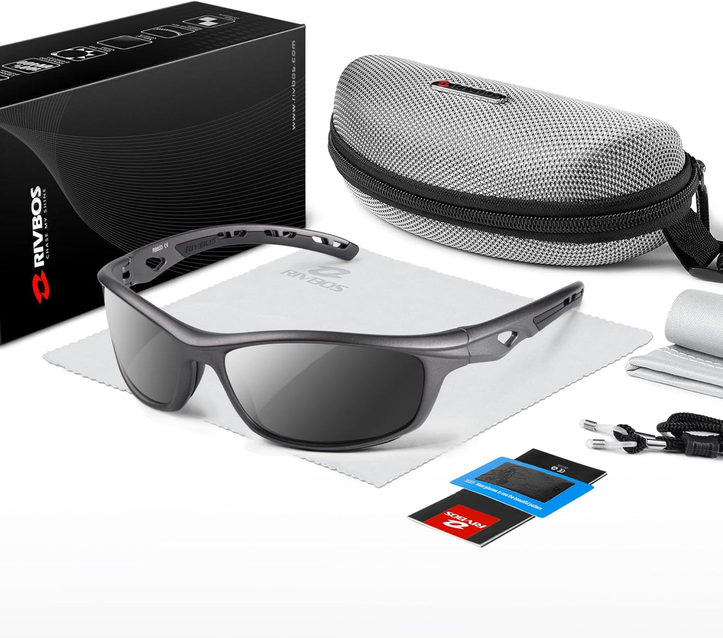 RIVBOS Sunglasses for Men Women Polarized UV Protection Sports Fishing Driving Shades Cycling RB833