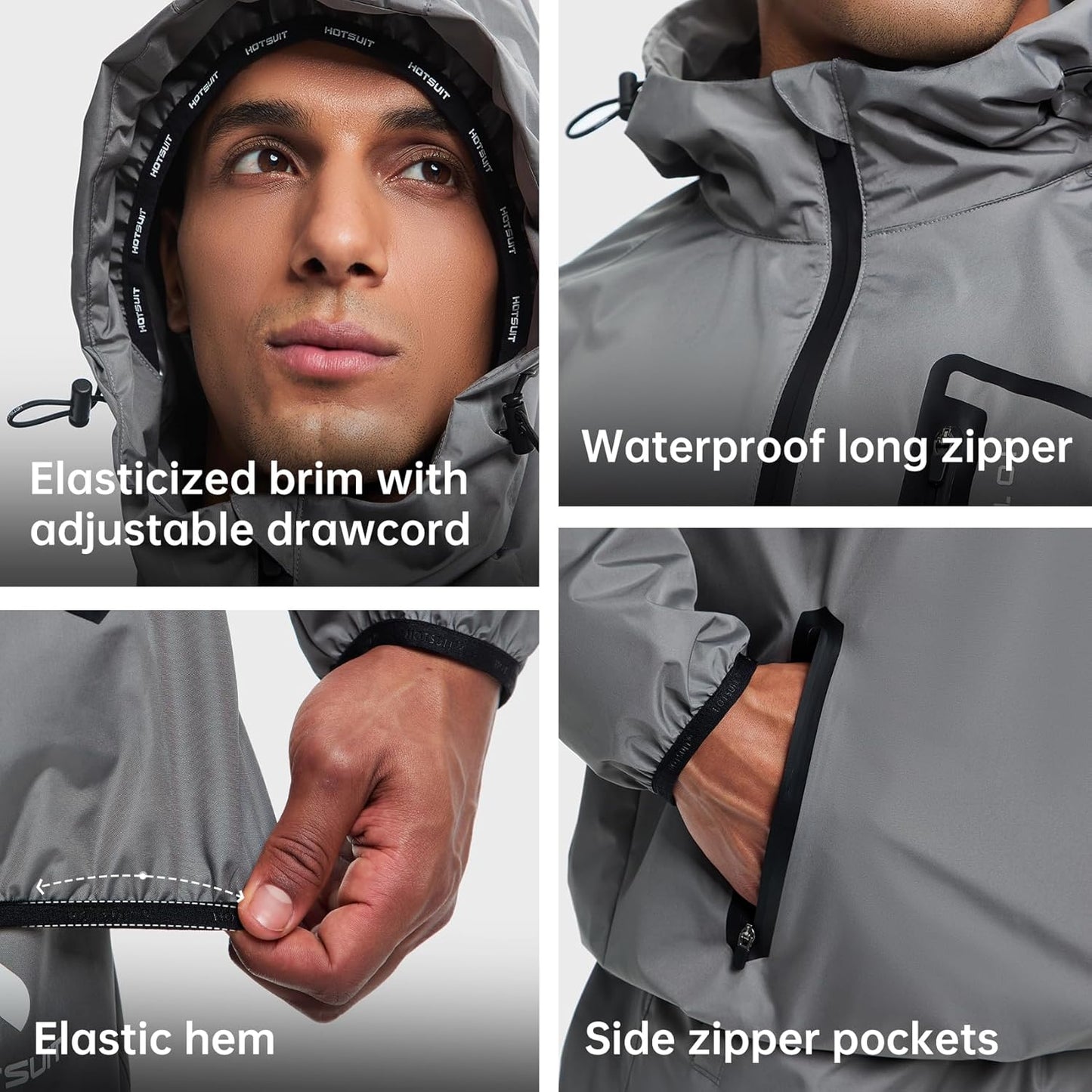 HOTSUIT Sauna Suit Men Anti Rip Boxing Sweat Suits Exercise Workout Jacket