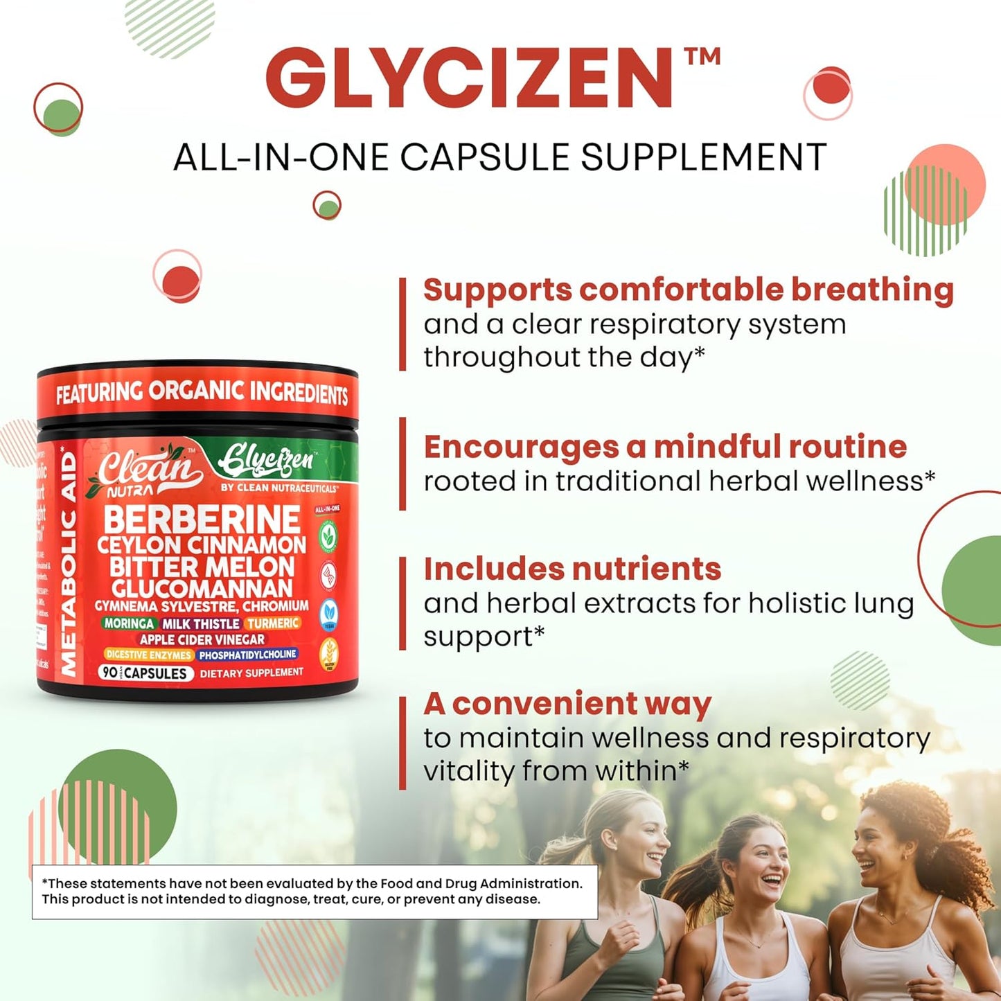 Clean Nutra Berberine Ceylon Cinnamon Bitter Melon Glucomannan Gymnema Sylvestre Chromium Moringa Milk Thistle Turmeric Apple Cider Vinegar Digestive Enzymes Inositol Supplement 90 Capsules