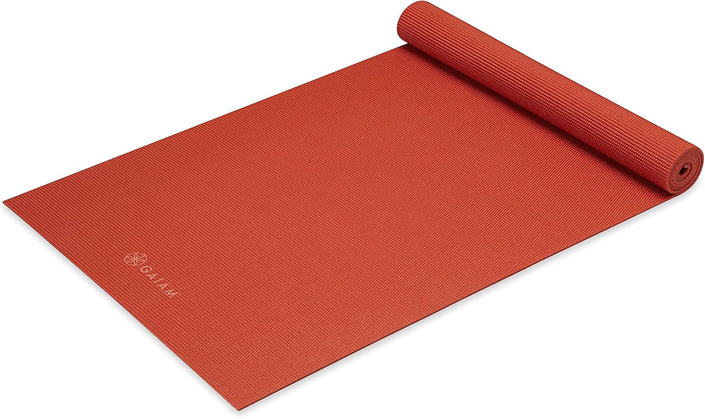 Gaiam Yoga Mat - Premium 5mm Solid Thick Non Slip Exercise & Fitness Mat for All Types of Yoga, Pilates & Floor Workouts (68" x 24" x 5mm)
