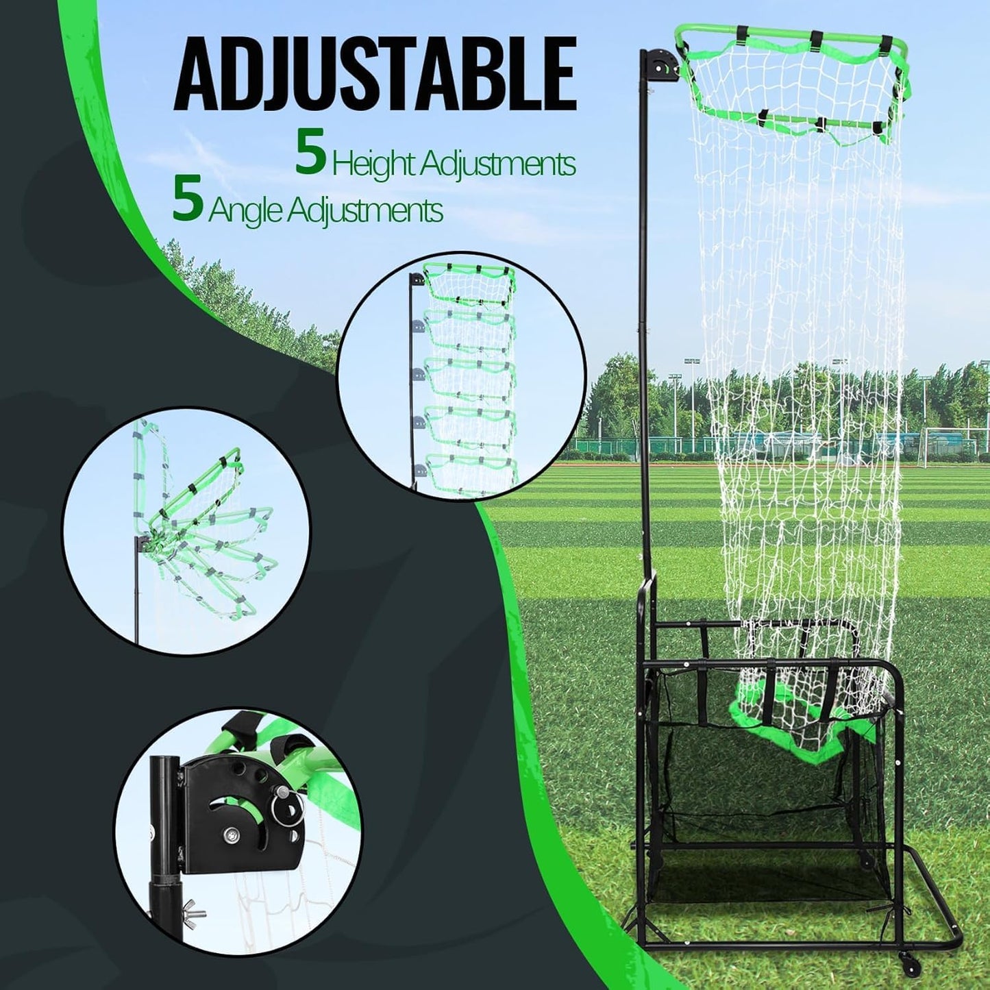 Volleyball Setter Trainer Net with Adjustable Height and Angle for Indoor and Outdoor Practice, Perfect Target Net for Setting, Serving, and Spiking Training Equipment