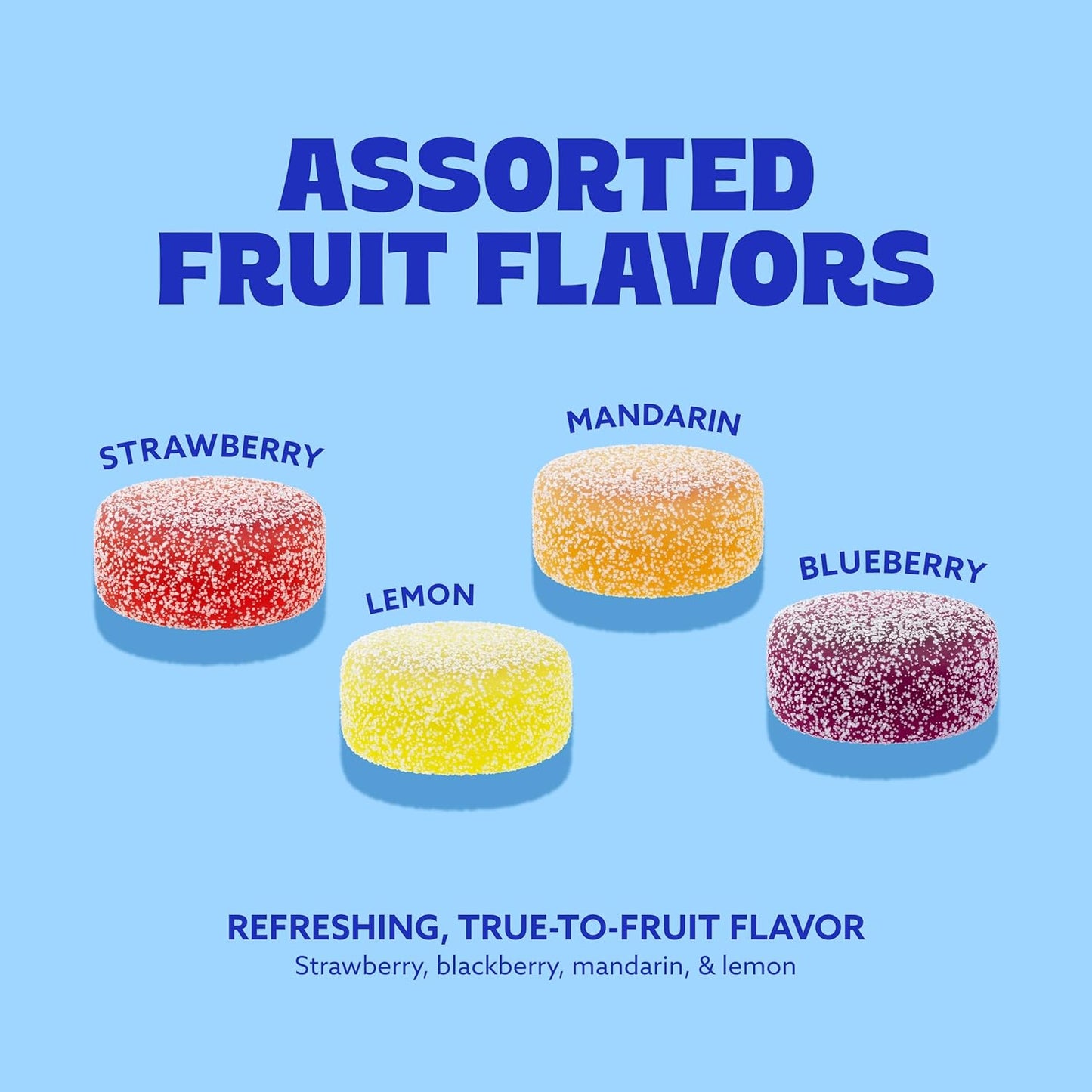 Cambie Sugar Free Gummies - 1 lb of Individually Wrapped Sugar Free Candy, Assorted Fruit Flavors, Diabetic Friendly, Keto, Low Carb, Vegan, Natural Flavors, Made in Italy