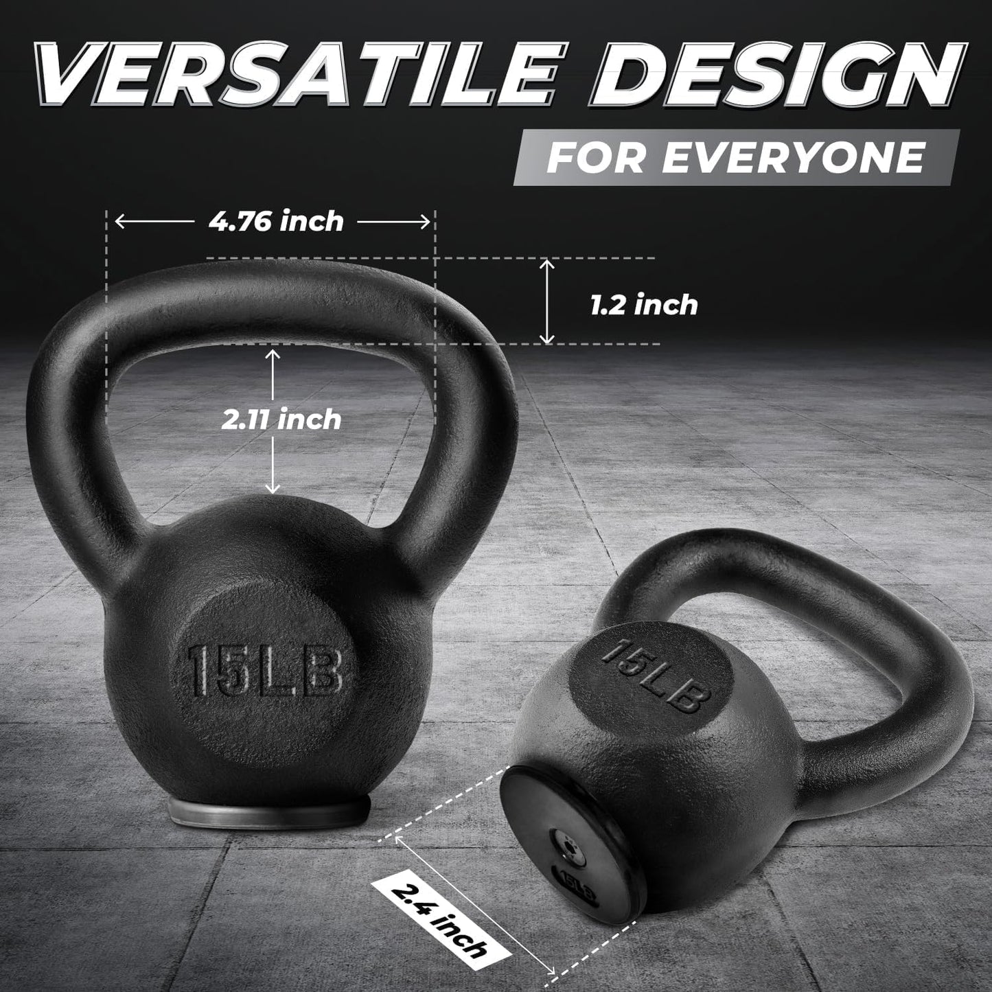 Yes4All 5-80 lbs Cast Iron Kettlebell for Dumbbell Weights Exercises, Gym, Full Body Home Workout Equipment, Push up, Grip and Strength Training