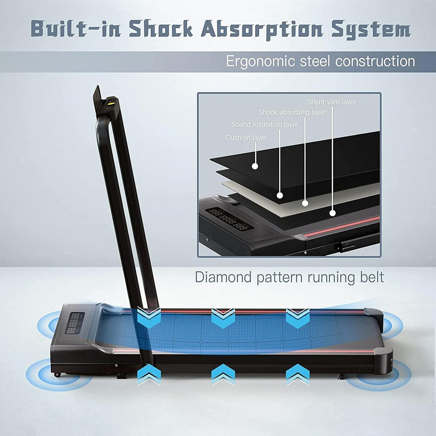 Sperax Walking Vibration Pad with APP, 3 in 1 Under Desk Treadmill, 2.5HP Low Noise Walking Treadmill Pad with Remote Control,Portable Treadmills for Home Office