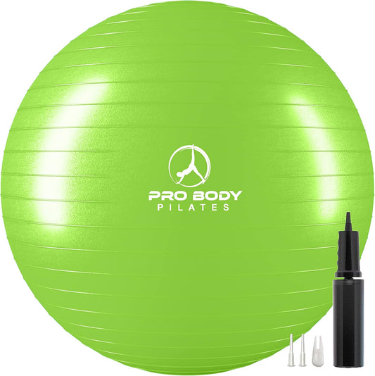 ProBody Pilates Yoga Ball - Fresh Colors Exercise Ball for Stability, Pregnancy, Workout & Physical Therapy