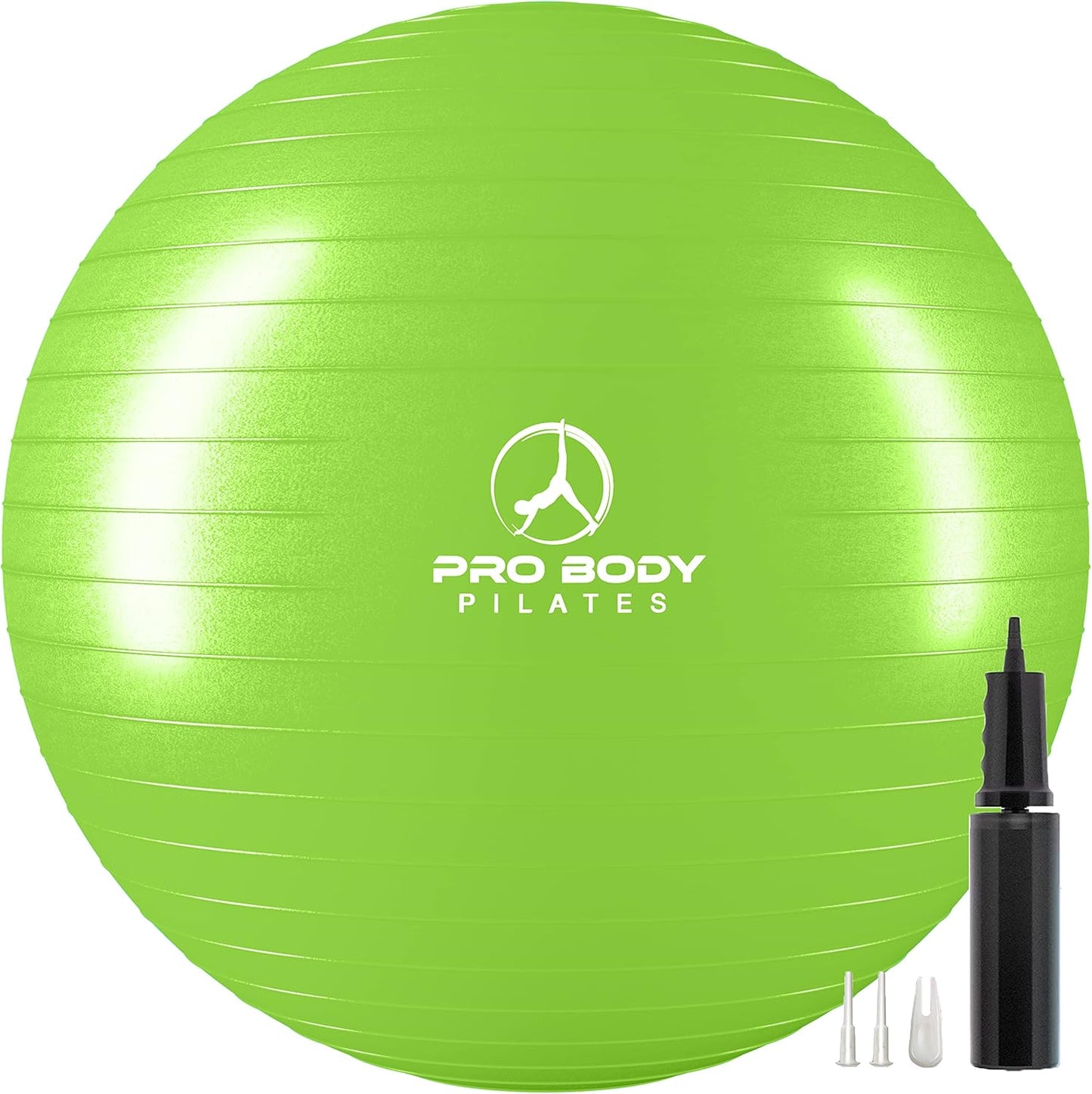 ProBody Pilates Yoga Ball - Fresh Colors Exercise Ball for Stability, Pregnancy, Workout & Physical Therapy