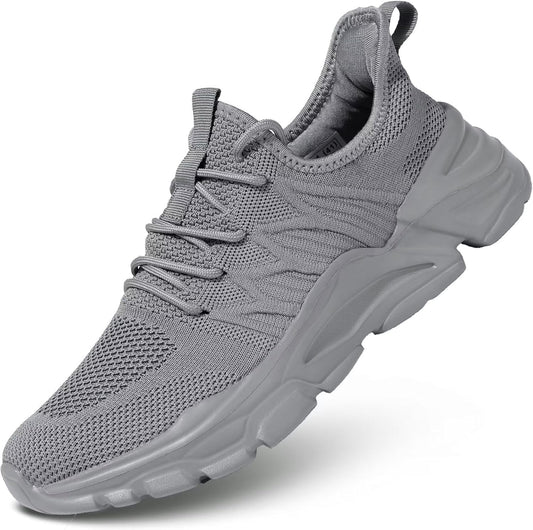 Mens Slip On Running Shoes Athletic Walking Trainers Lightweight Breathable Mesh Tennis Sneakers