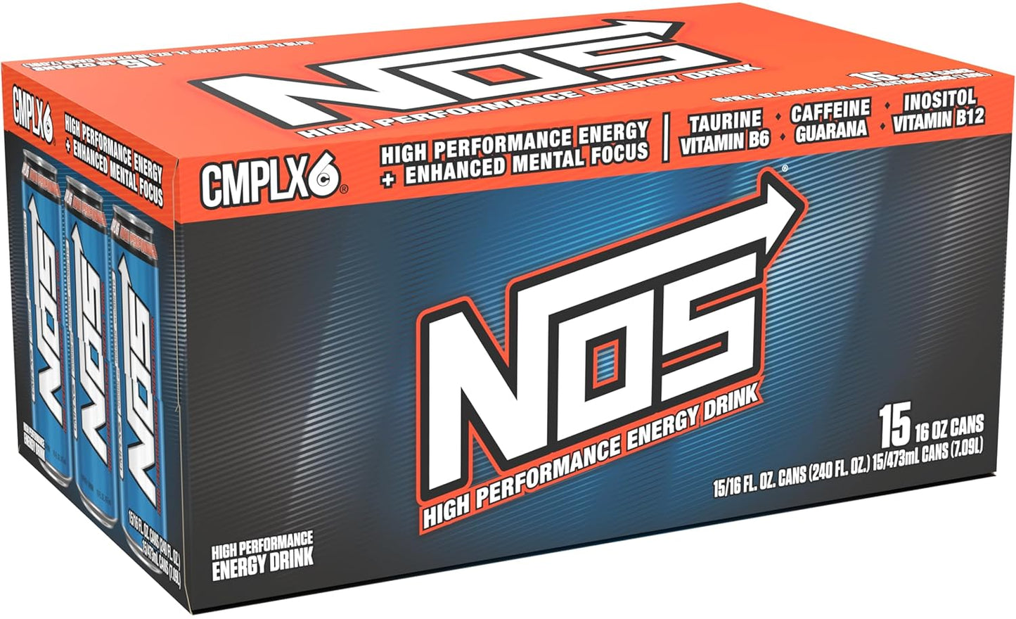 NOS Original: High Performance Energy Drink. 16 Fl oz (Pack of 15)