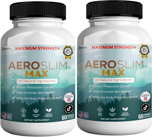 Aeroslim Max Natural Dietary Supplement, 60 Capsules, Maximum Strength, Vegan, Gluten Free, Non-GMO, Made in USA (2)