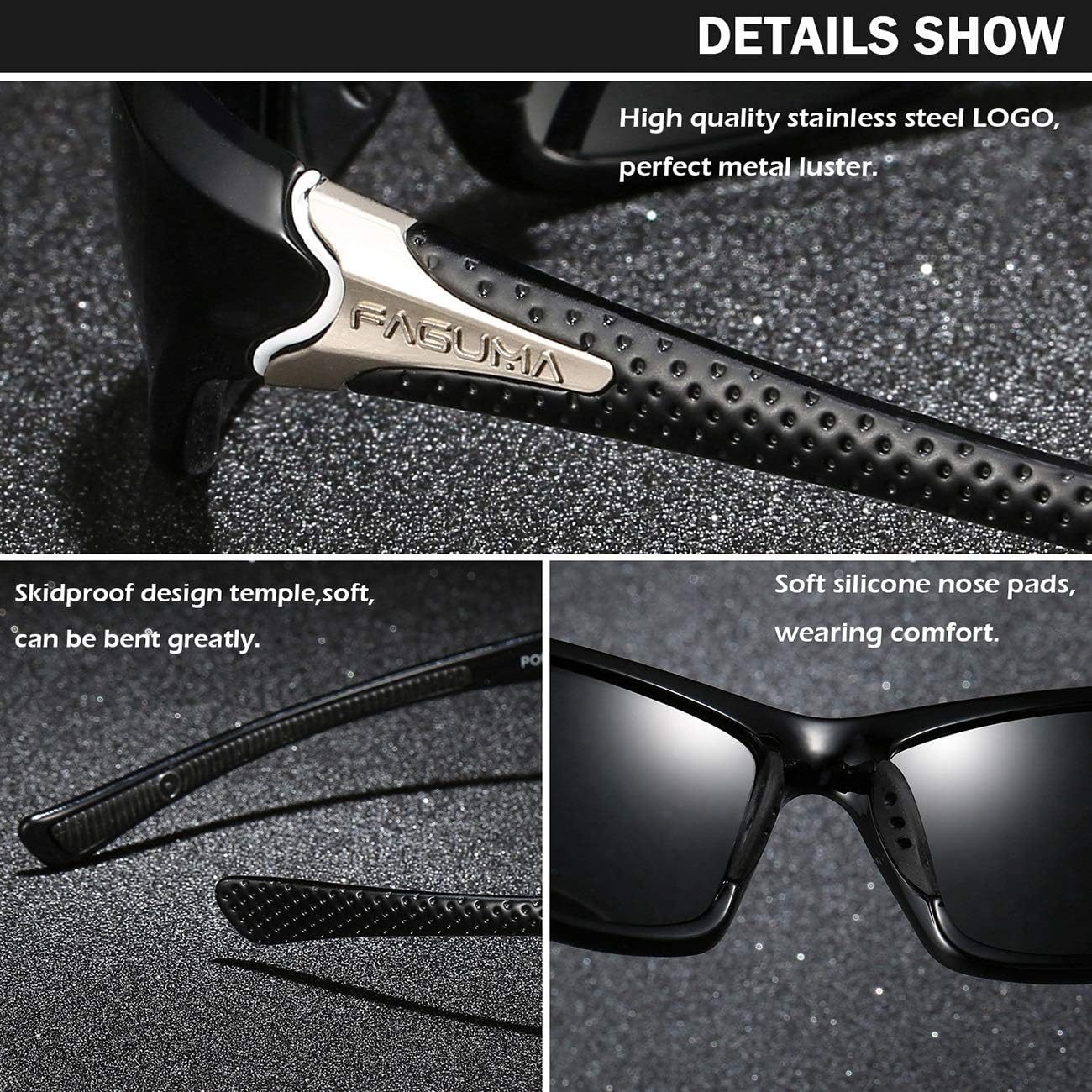 FAGUMA Sports Polarized Sunglasses For Men Cycling Driving Fishing UV400 Protection
