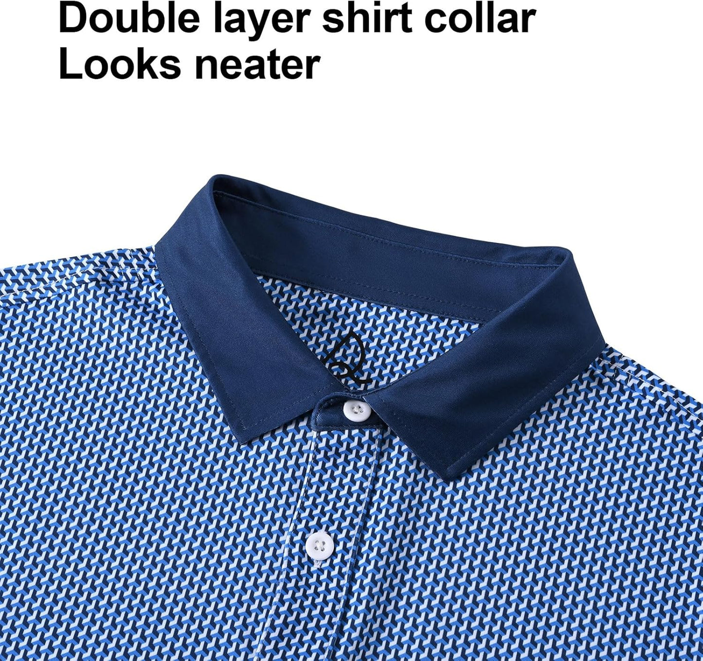 DEOLAX Mens Polo Shirts Fashion Print Mens Golf Shirt Dry Fit Mens Golf Polo Short Sleeve Quick Dry Funny Golf Shirt for Men