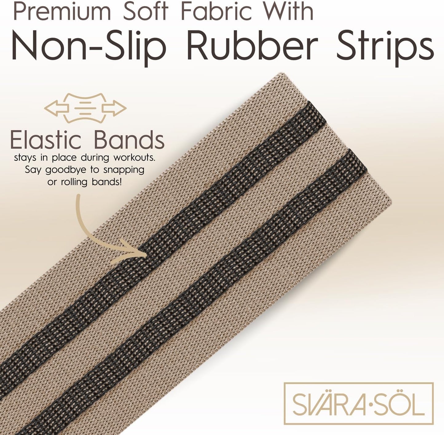 Fabric Resistance Bands Set of 3 for Legs, Glutes, Arms, Booty Bands for Women and Men, Resistance Bands for Working Out, Physical Therapy, Strength Training, Elastic Bands for Exercise