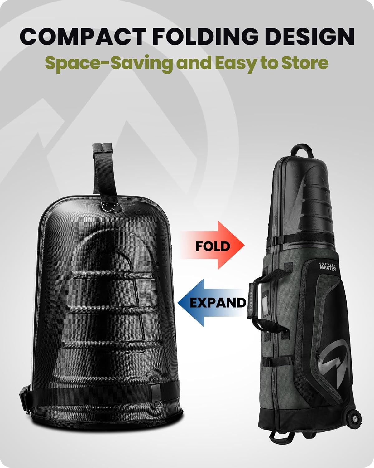 OutdoorMaster Golf Travel Bags for Airlines with Wheels and Hard Case Top, Protect Golf Clubs, Lightweight and Easy to Maneuver, Upgrade Version