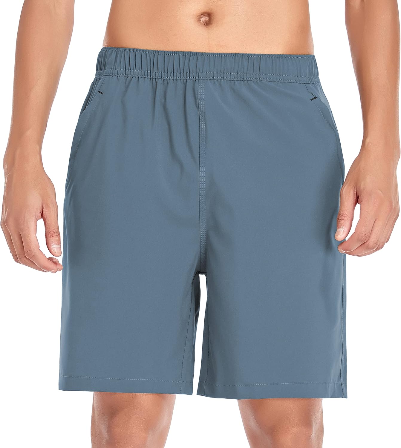 Men's Gym Shorts Sports Quick Dry Workout Running or Casual Training Short with Zipper Pockets