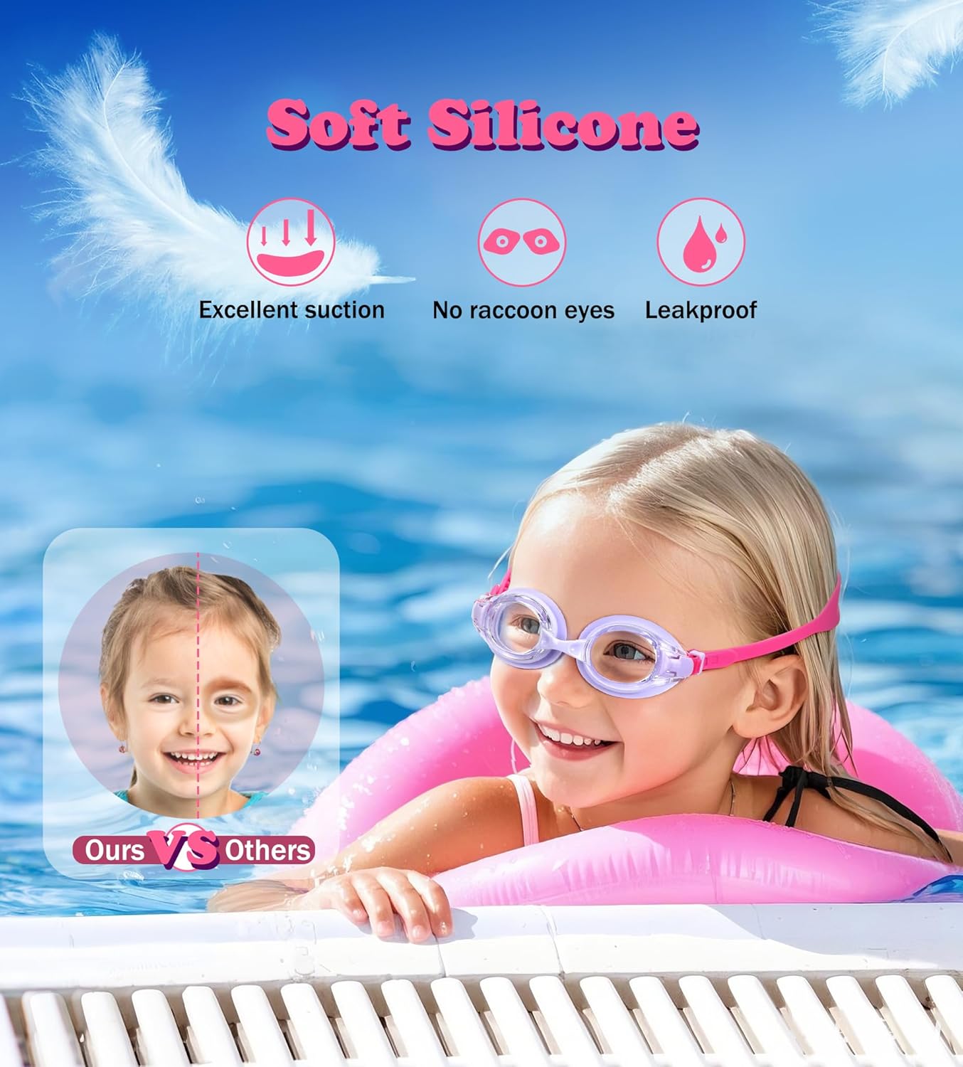 Aegend 2 Pack Kids Goggles, Swimming Goggles for Kids Age 4-16 Boys and Girls Youth, Anti-Fog Waterproof Anti-UV Pool Goggles