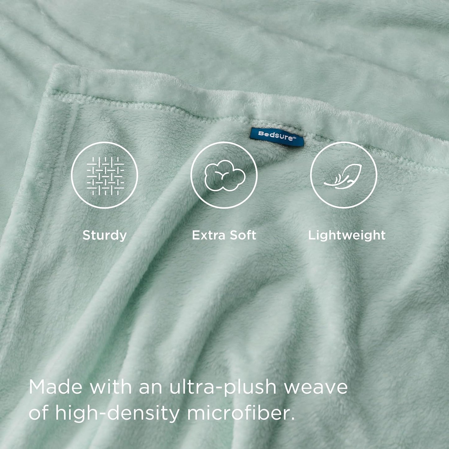 Bedsure Sage Green Fleece Blanket King Size - 280GSM Soft Lightweight Plush Cozy Blankets for Bed, Sofa, Couch, Travel, Camping