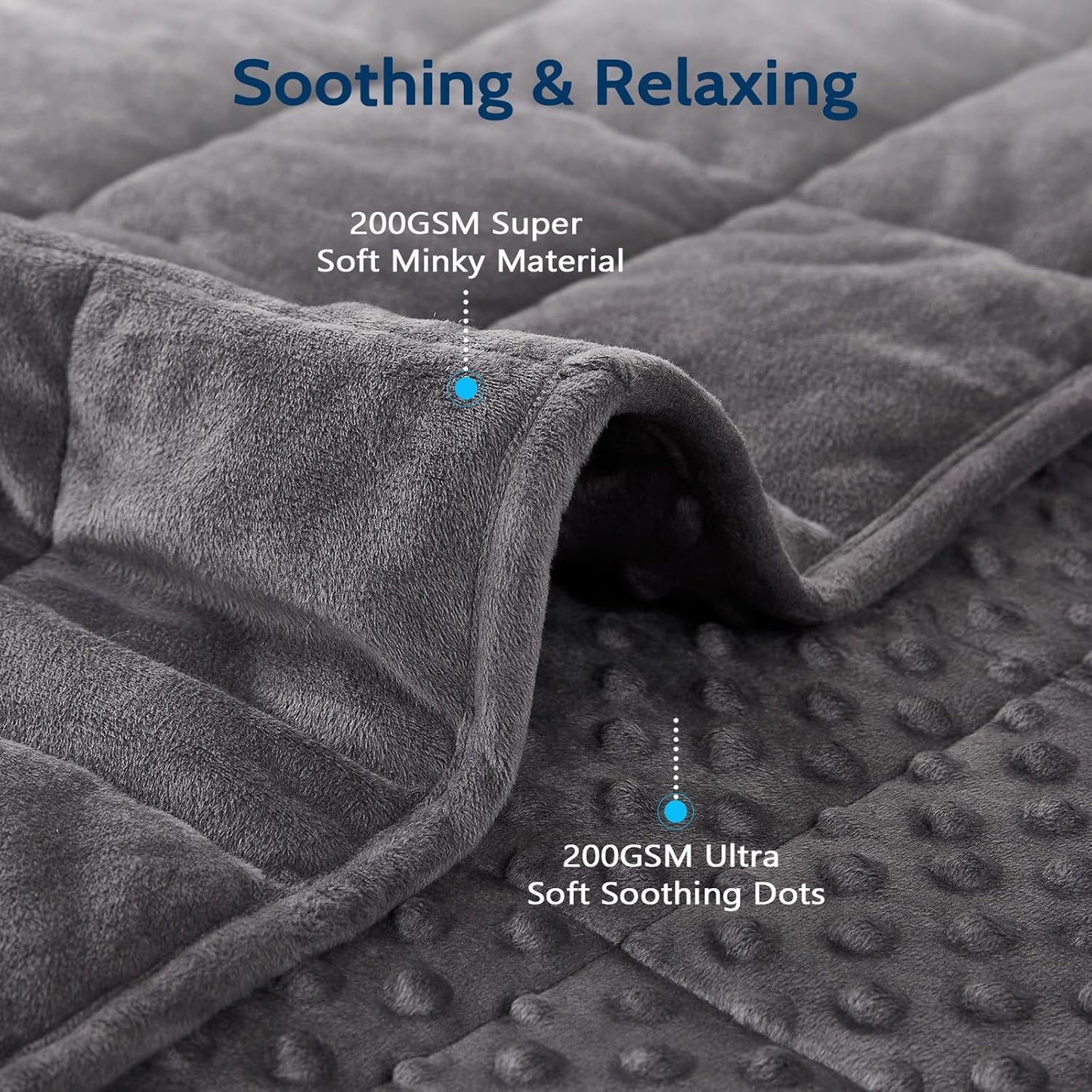 L'AGRATY Weighted Blanket for Adult - 60"x80" 15lbs Minky Dots Heavy Blanket with Glass Beads: Soft Breathable for All-Season Summer Fall Winter Thick Comfort for Sleeping