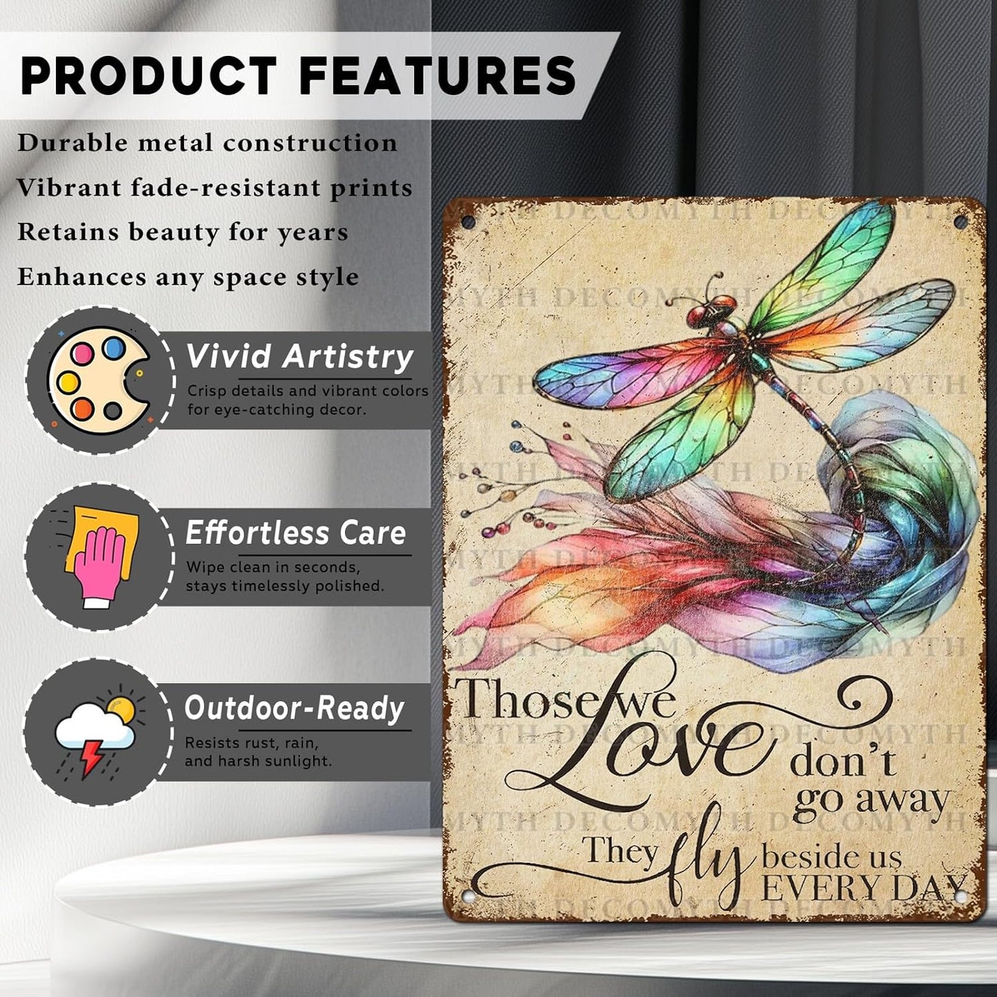 Vintage Tin Sign Those We Love Don't Go Away They Fly Belive Us Every Day Tin Sign for Home Farm Outdoor Bathroom Restaurant Cafes Bars Club Kitchen Garage Art Wall Decor 12 * 16inch