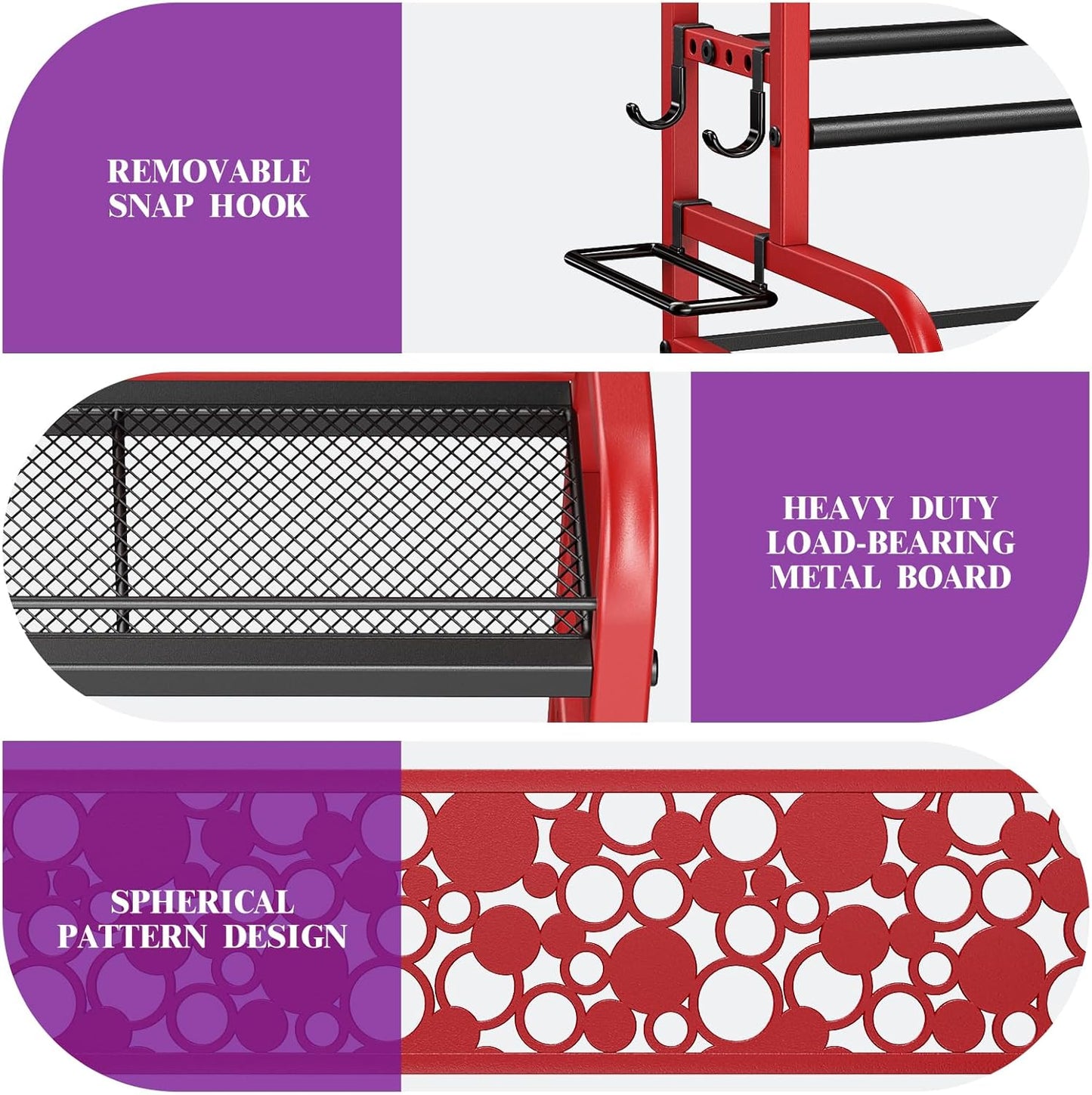 Dumbbell Rack, VOPEAK Weight Rack for Home Gym, Home Gym Storage Rack for Yoga Mat Kettlebells and Strength Training Equipment, Weight Storage Rack for Dumbbells with Wheels