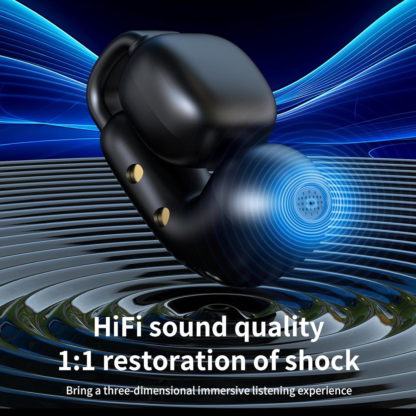 Open Ear Earbuds,Bluetooth 5.4Wireless Headphones,Lightweight Comfort Clip-On Earbuds with Mic for Clear Calls,36H Playtime,Touch Control,IPX5 Waterproof,Fit for Running Cycling Glasses Wearers