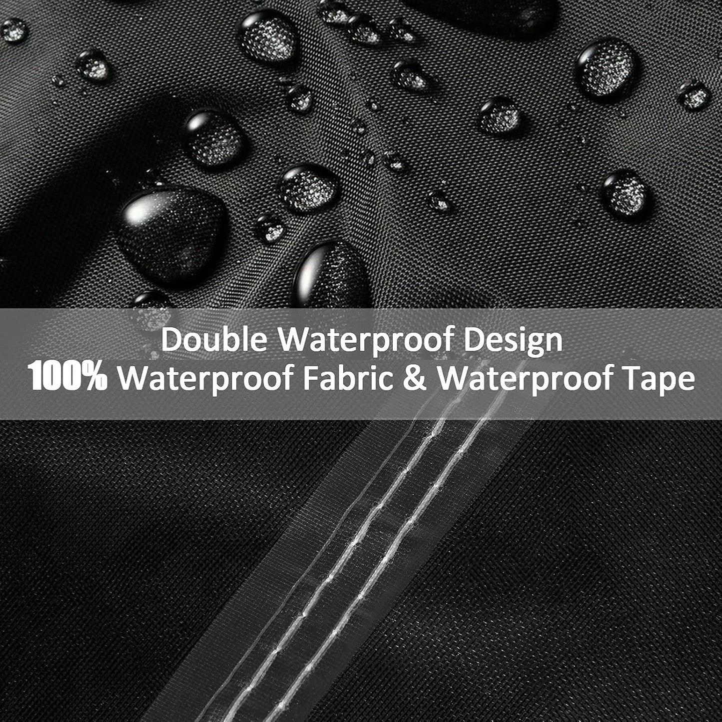 GEMITTO 7/8/9 ft Pool Table Cover, Waterproof Billiard Cover Polyester Fabric for Snooker Billiard Table (102x53x32in) Black