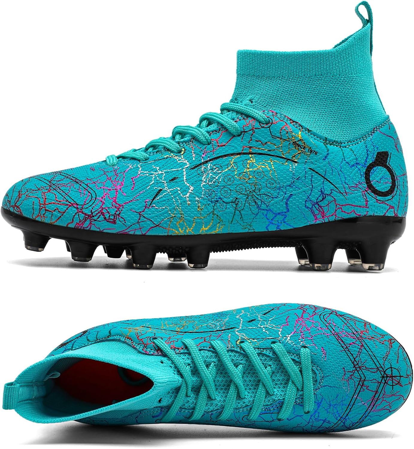 Boys' Soccer Shoes Kids Firm Ground Soccer Cleats Girls Athletic Sneakers Outdoor Turf Football Shoes for Little/Big Kid