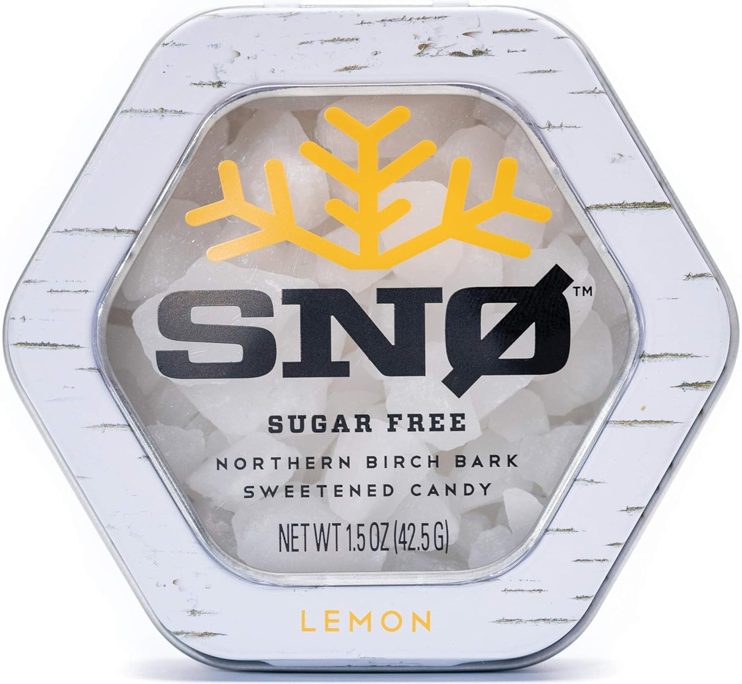 Lemon KETO Xylitol Candy Chips - SNØ 1.5oz Tin - Sugar-Free Candy With Only 2 Ingredients | Low Carbs, Diabetic-Friendly, Non-GMO, Vegan, GF & Kosher | Purest candy in the world!