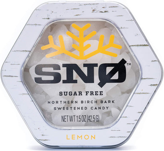 Lemon KETO Xylitol Candy Chips - SNØ 1.5oz Tin - Sugar-Free Candy With Only 2 Ingredients | Low Carbs, Diabetic-Friendly, Non-GMO, Vegan, GF & Kosher | Purest candy in the world!