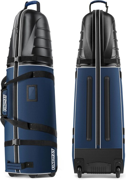 findway Golf Travel Bags, Golf Bag Travel Case for Airlines with Wheels, 1680D Heavy Duty Oxford and ABS Hard Case Top, Lightweight and Foldable