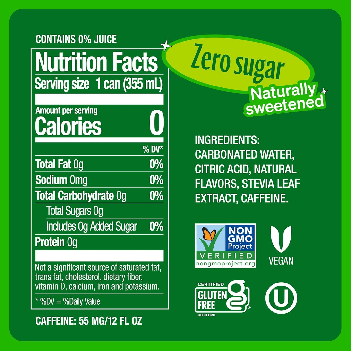 Zevia Zero Sugar Soda, Mountain Zevia, 12 oz Cans (24-Pack) – Naturally Sweetened, Non-GMO Project Verified, Gluten-Free, Vegan