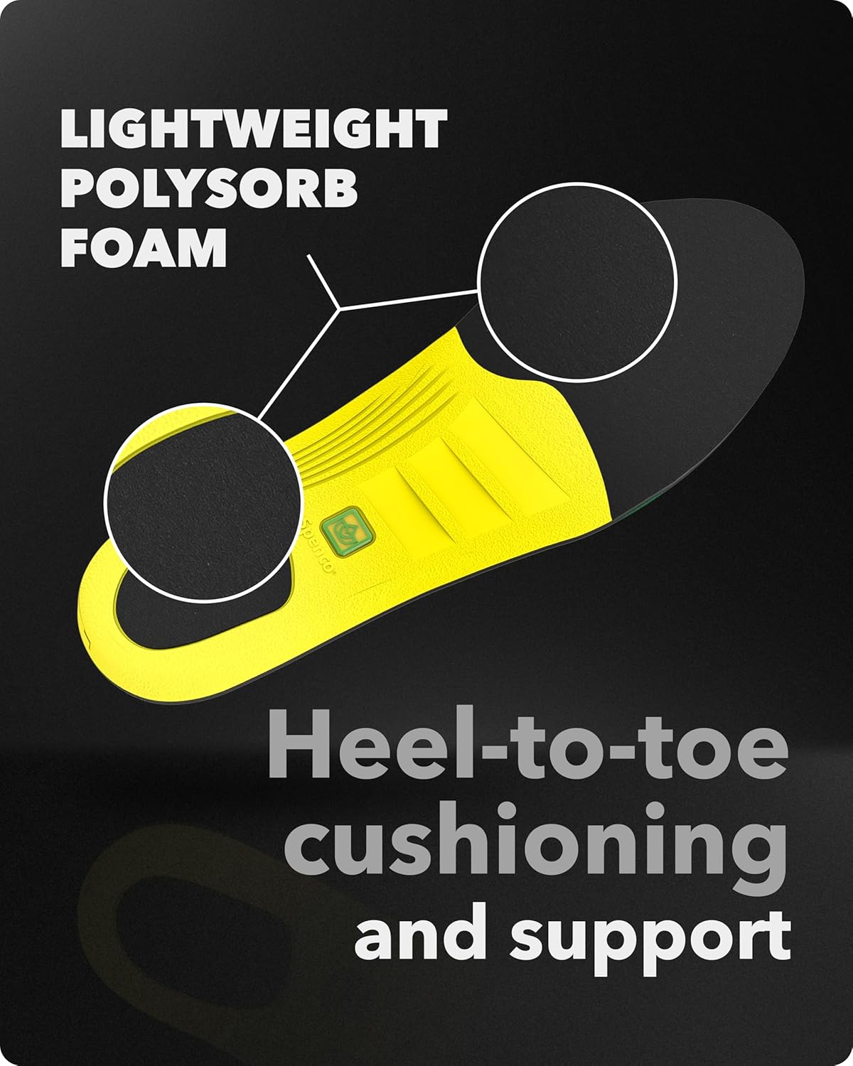Spenco PolySorb Heavy Duty Insoles - Performance Foam Shoe Inserts w/ 4-Way Stretch Fabric & SpenCore Layer for Shock Absorption, Odor Control & All-Day Comfort & Stability - Fits Most Shoes