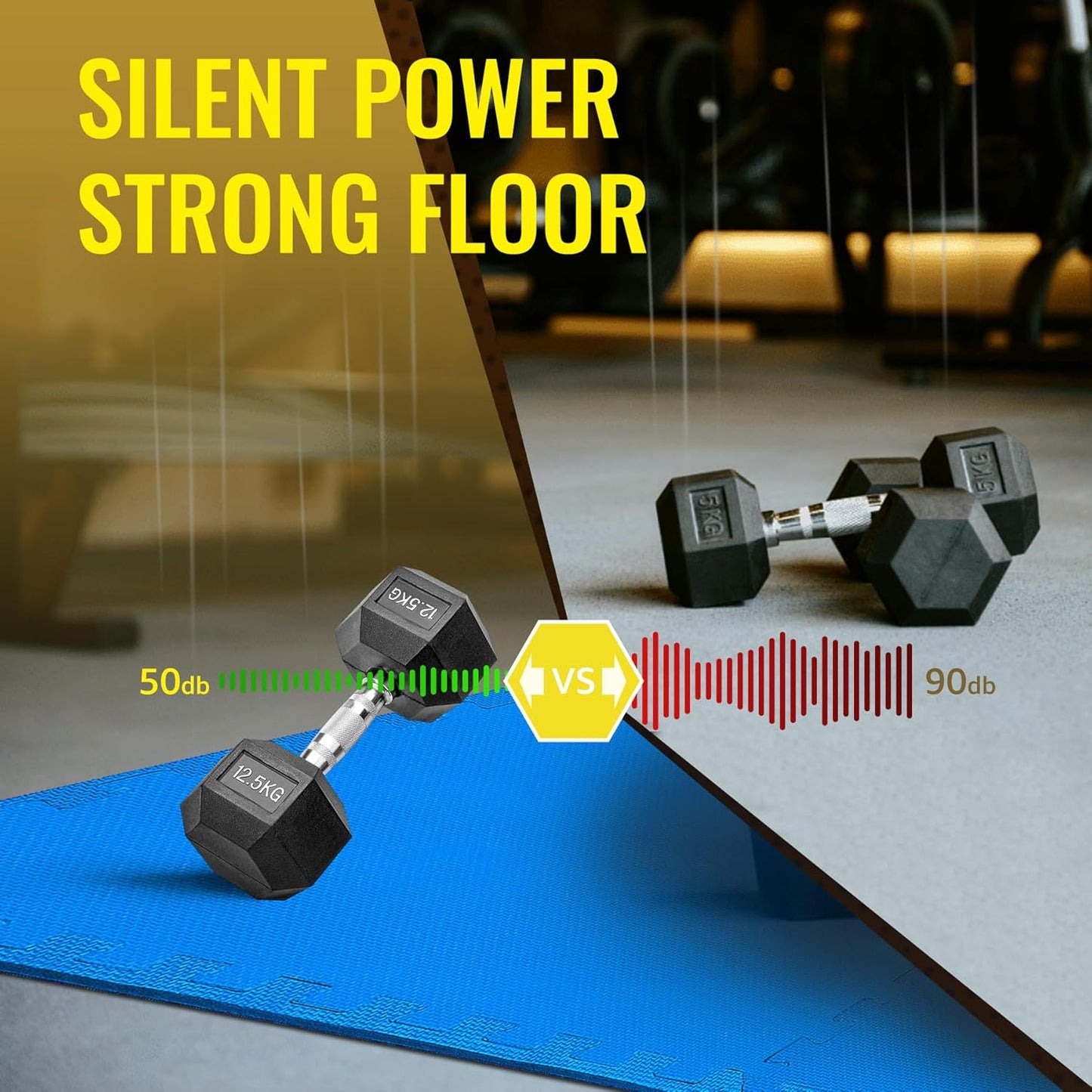 Hulkfit Puzzle Exercise Mat with EVA Foam Mat Interlocking Floor Tiles for Home Gym Mats Flooring for Garage Floor Padding for Kids Exercise Equipment Mats