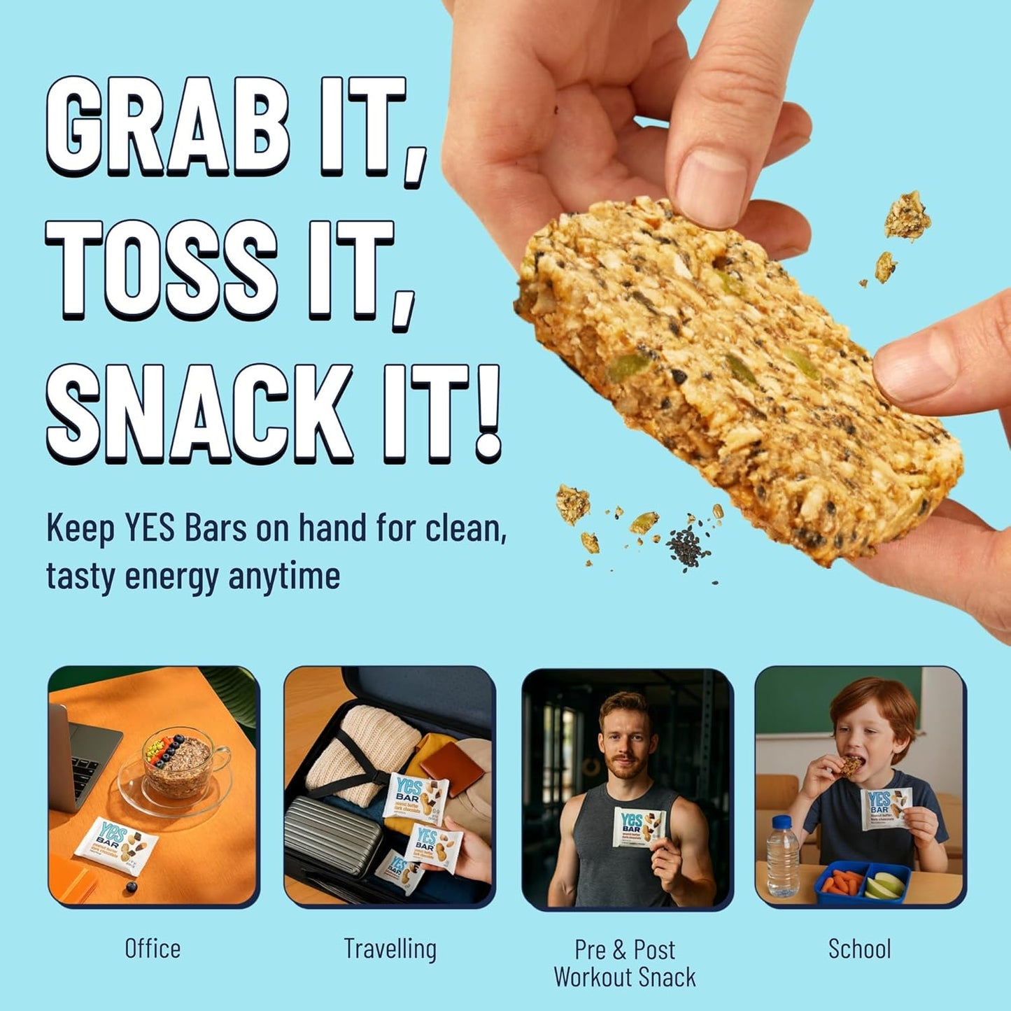 YES Bar – Black Sesame Sea Salt – Plant Based Protein, Decadent Snack Bar – Vegan, Paleo, Gluten Free, Dairy Free, Low Sugar, Healthy Snack, Breakfast, Low Carb, Keto Friendly (Pack of 6)