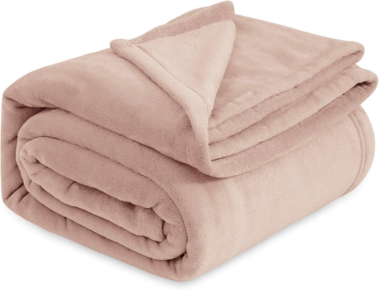 Bedsure Fleece Blankets King Size Dusty Pink - Bed Blanket Soft Lightweight Plush Cozy Fuzzy Luxury Microfiber, 108x90 inches