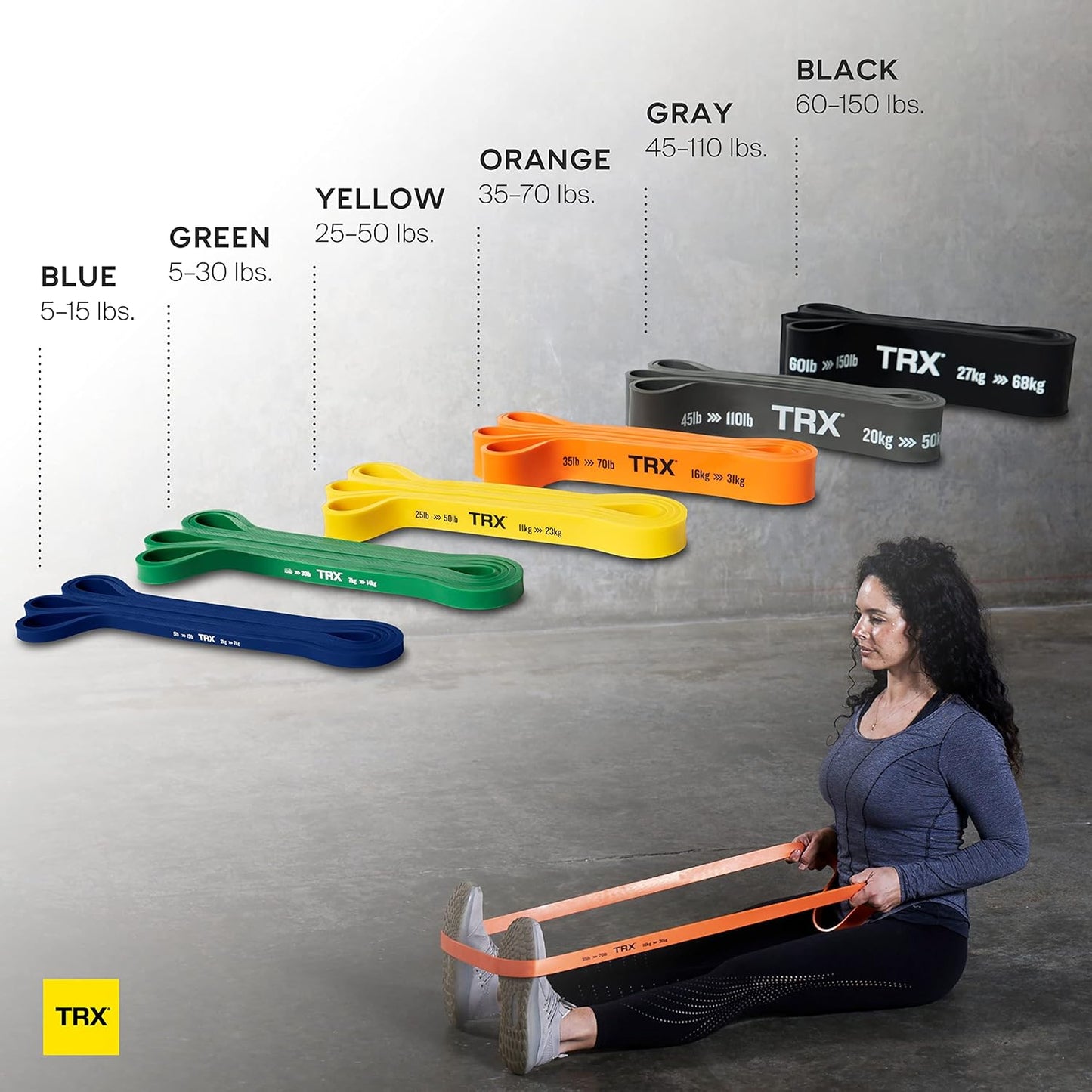 TRX Training Strength Band Set, Full-Body Resistance Bands for Home and Gym Use, Resistance Bands for Working Out