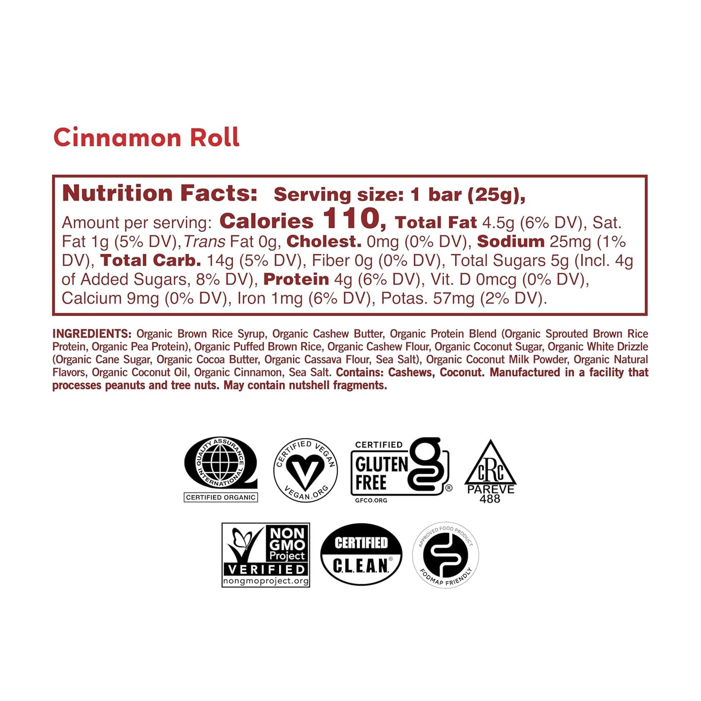 GoMacro Kids MacroBar Organic Vegan Snack Bars - Cinnamon Roll (0.90 Ounce Bars, 7 Count) (Pack of 2)