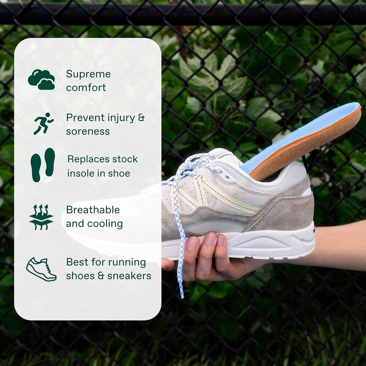 Fulton Men's Shock Absorbing Insoles with High Impact Arch Support - Custom Molding Cork Inserts Alleviate Plantar Fasciitis & Foot Fatigue- Athletic Running Insoles for Men (Men's Size 12.5-13)