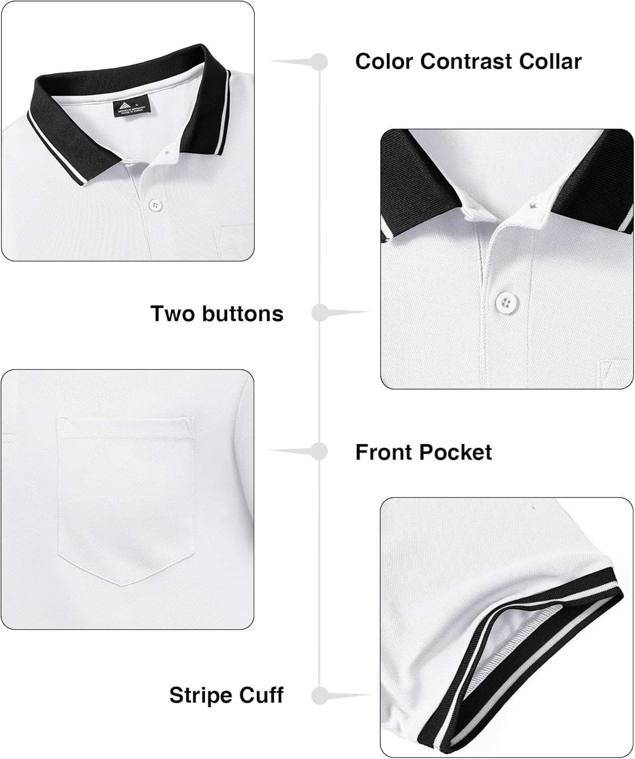 ZITY 3 Pack Men Polo Shirts Short Sleeve with Pocket Sport Wicking Shirts for Men Casual Athletic Collared T-Shirts