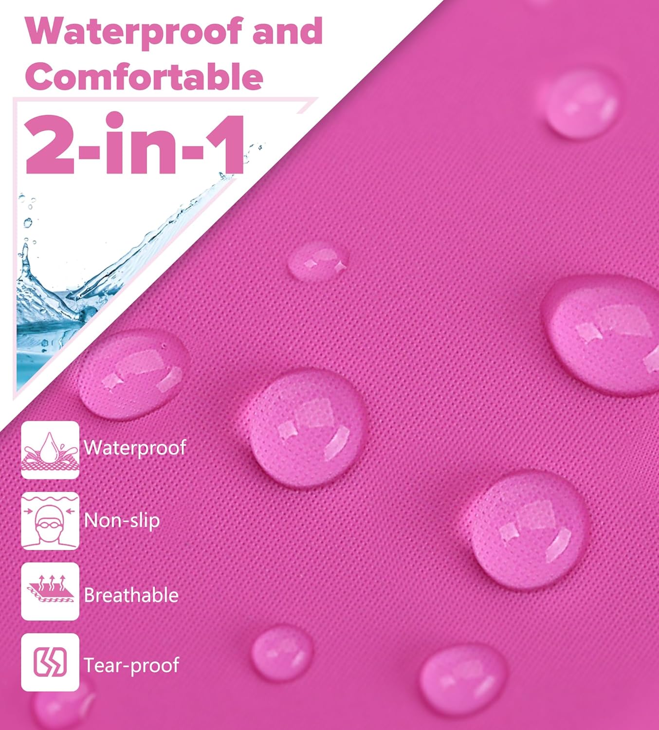 Aegend Fabric Swim Cap, Silicone Waterproof Layer - Breathable Cloth Swimming Cap, Keep Hair Dry with Hight Elasticity for Youth(8-16) Adult, 2 Sizes to Choose